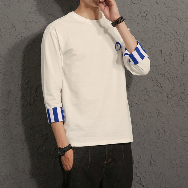 Shop Stylish Quarter Sleeve Mens Loose T-Shirt