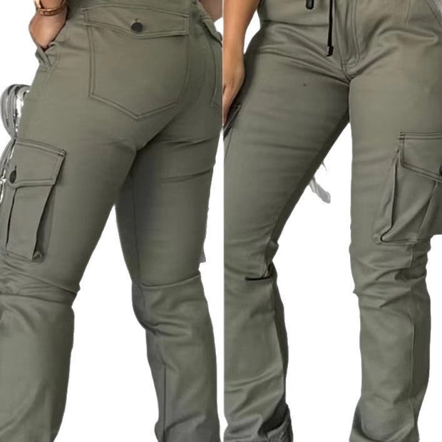 Stylish Army Green Multi-Pocket Workwear