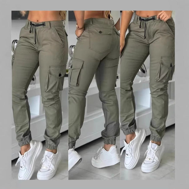 Stylish Army Green Multi-Pocket Workwear