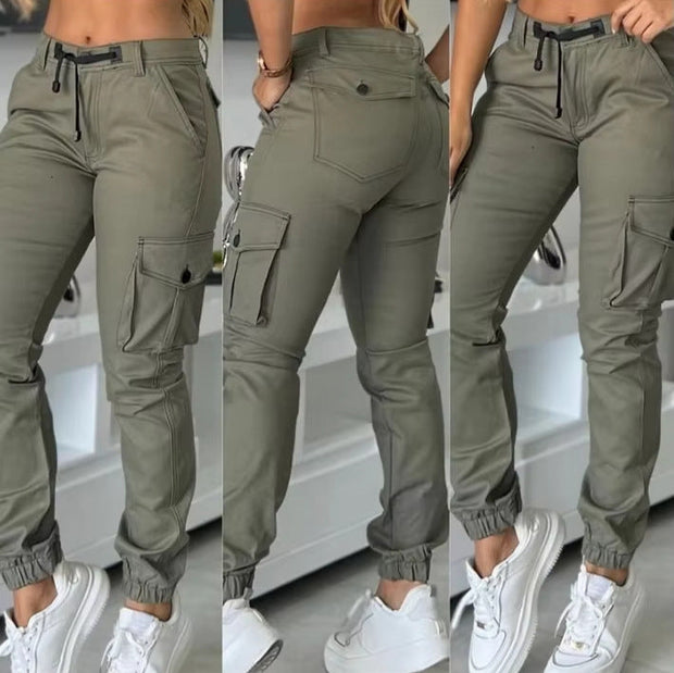 Stylish Army Green Multi-Pocket Workwear