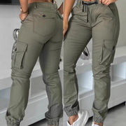 Stylish Army Green Multi-Pocket Workwear
