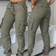 Stylish Army Green Multi-Pocket Workwear