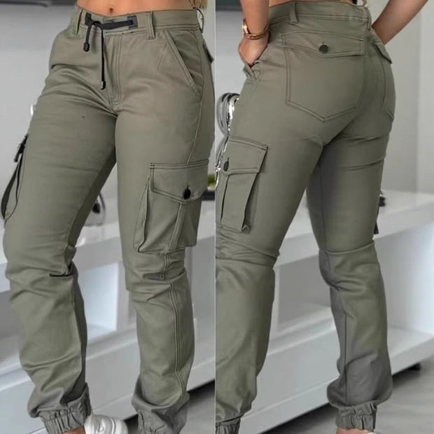 Stylish Army Green Multi-Pocket Workwear